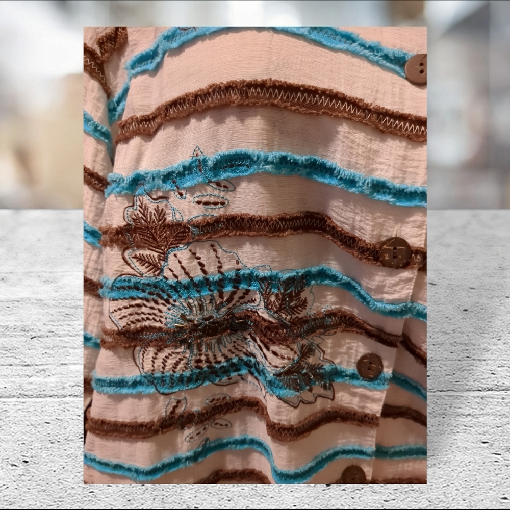 Multiples Button Down Linen Shirt/Jacket Size Xl - image 6